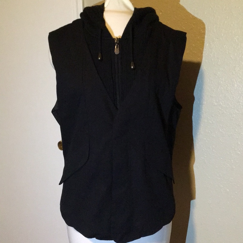 Vintage Guess Hooded Knit Lined Sweater Vest